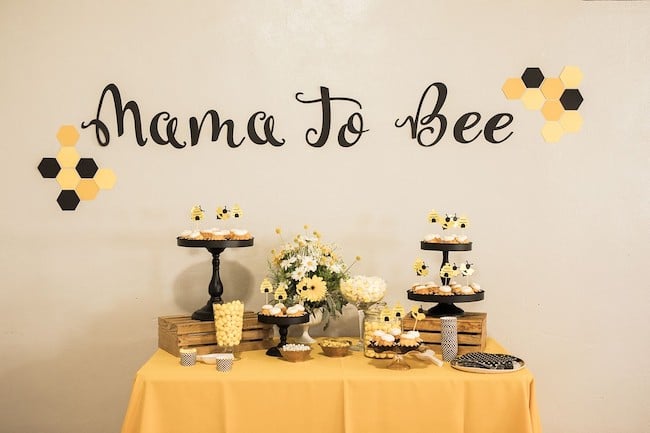 Mama To Bee Baby Shower Dessert Table