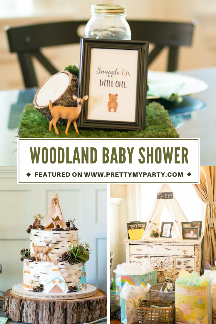 Rustic Woodland Animal Baby Shower on Pretty My Party