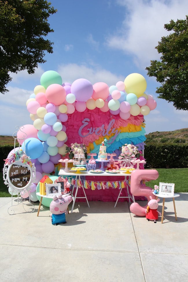 Rainbow Peppa Pig Birthday Party on Pretty My Party