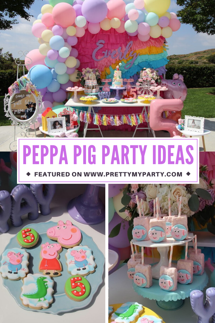 Rainbow Peppa Pig Birthday Party on Pretty My Party