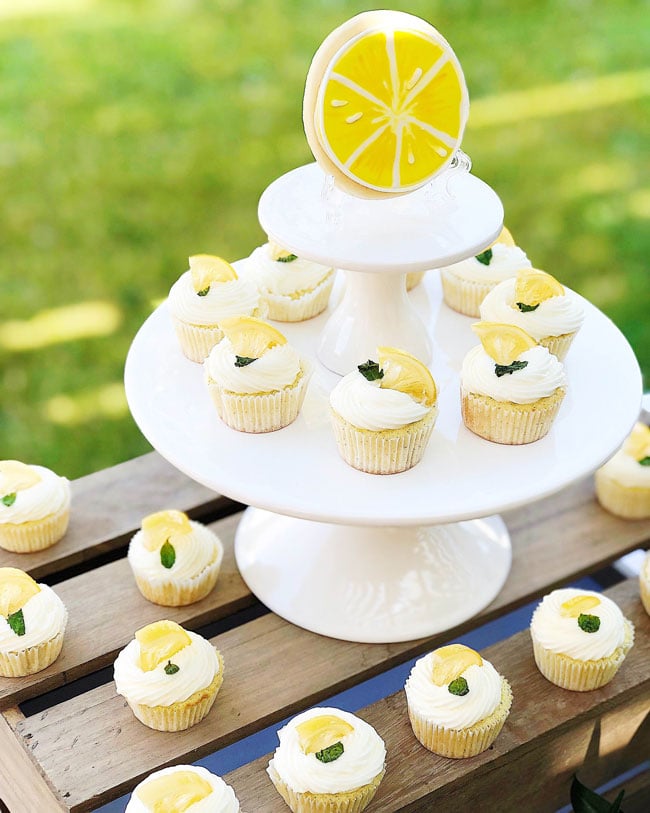 Lemon Themed Baby Shower Cupcakes