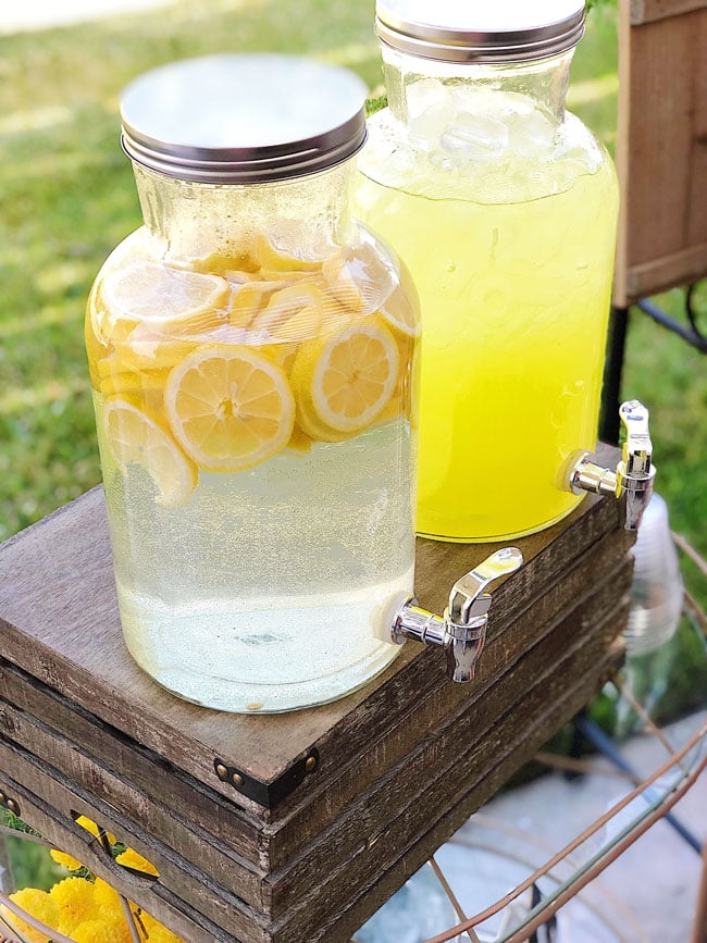 Lemon Themed Baby Shower Beverage Containers