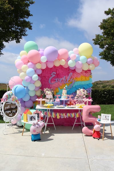 Rainbow Peppa Pig Birthday Party