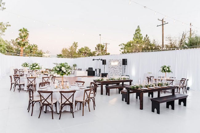 Elegant White Backyard Engagement Party