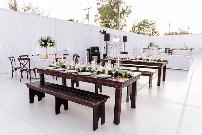Elegant White Backyard Engagement Party