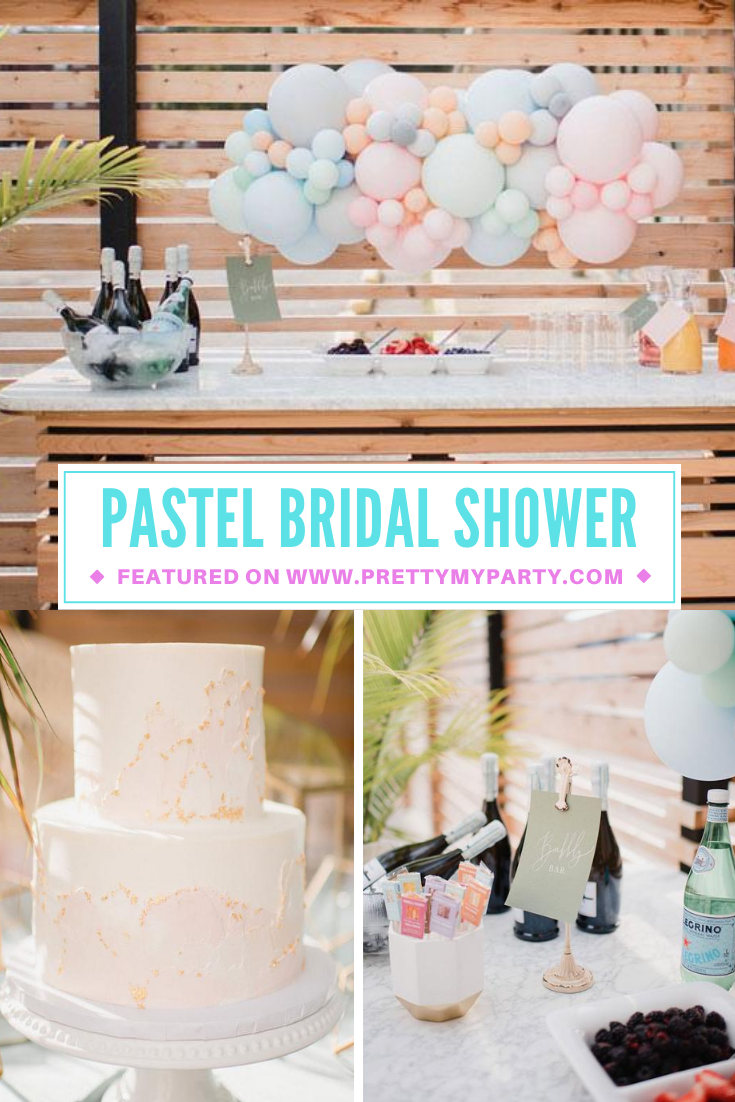 Clean Pastel Outdoor Bridal Shower on Pretty My Party