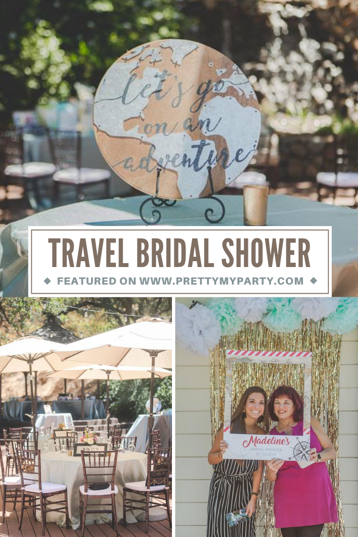 Travel Themed Bridal Shower on Pretty My Party