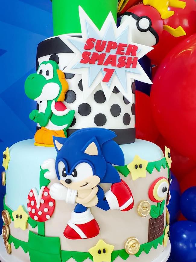 Super Smash Bros Themed Cake