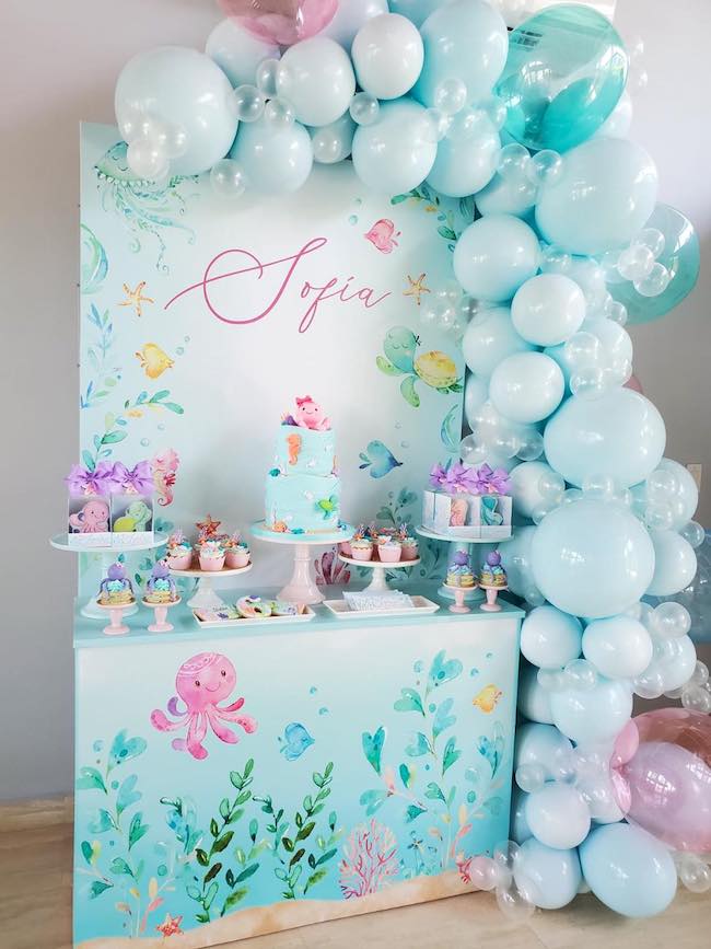 Under the Sea Themed Party Dessert Table