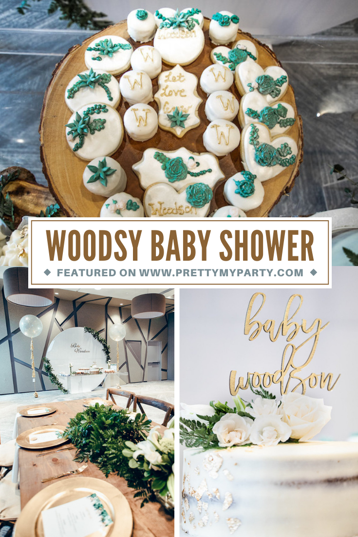 Modern Woodsy Themed Baby Shower on Pretty My Party