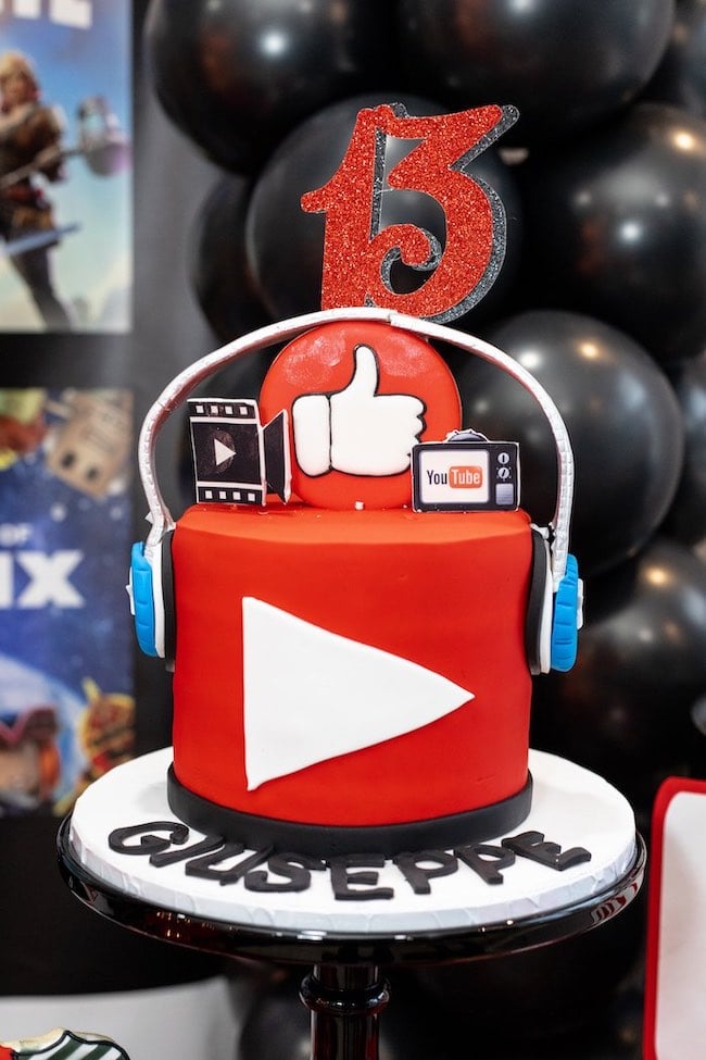 YouTube Themed 13th Birthday Party