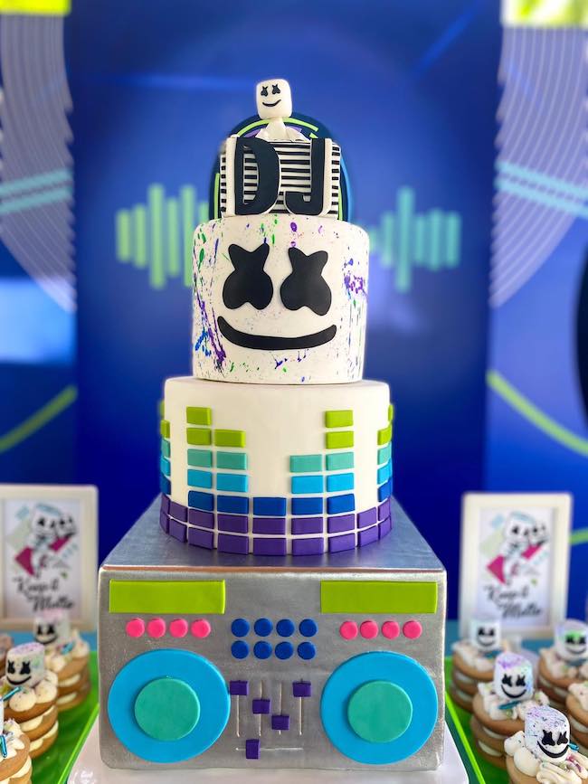 DJ Marshmello Birthday Cake on Pretty My Party