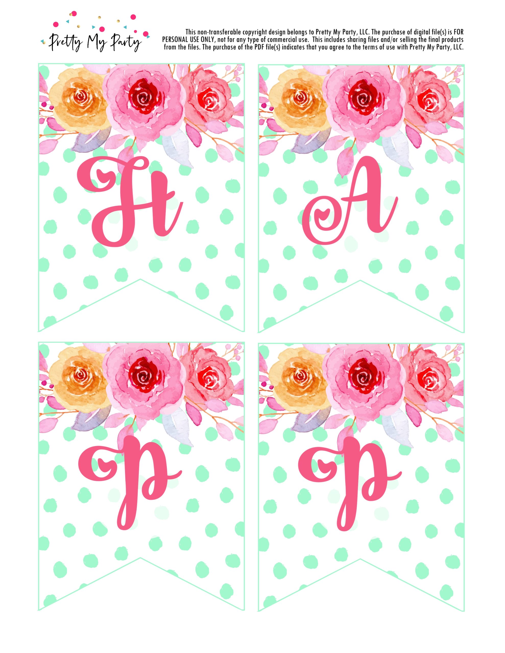 Free Happy Easter Banner Printable on Pretty My Party