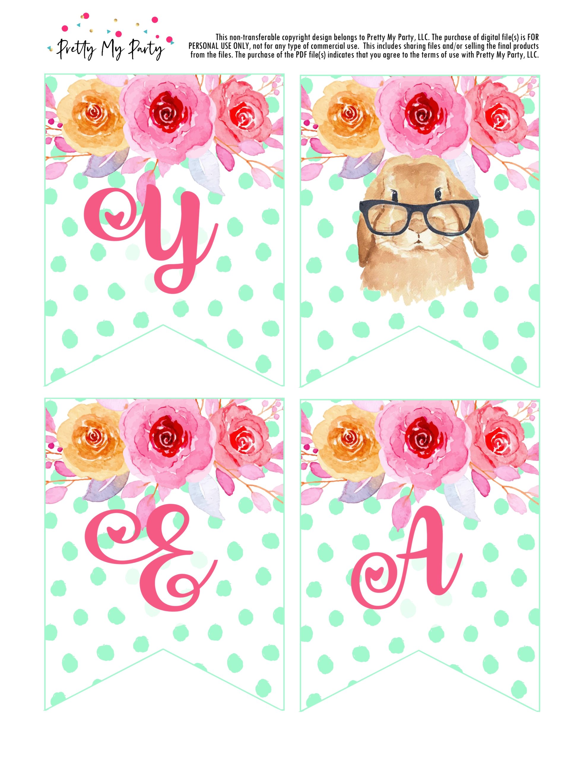 Free Easter Banner Printable on Pretty My Party