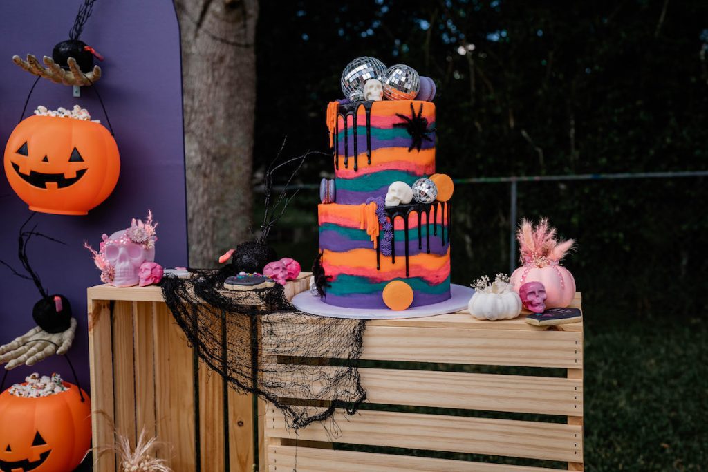 Halloween cake table