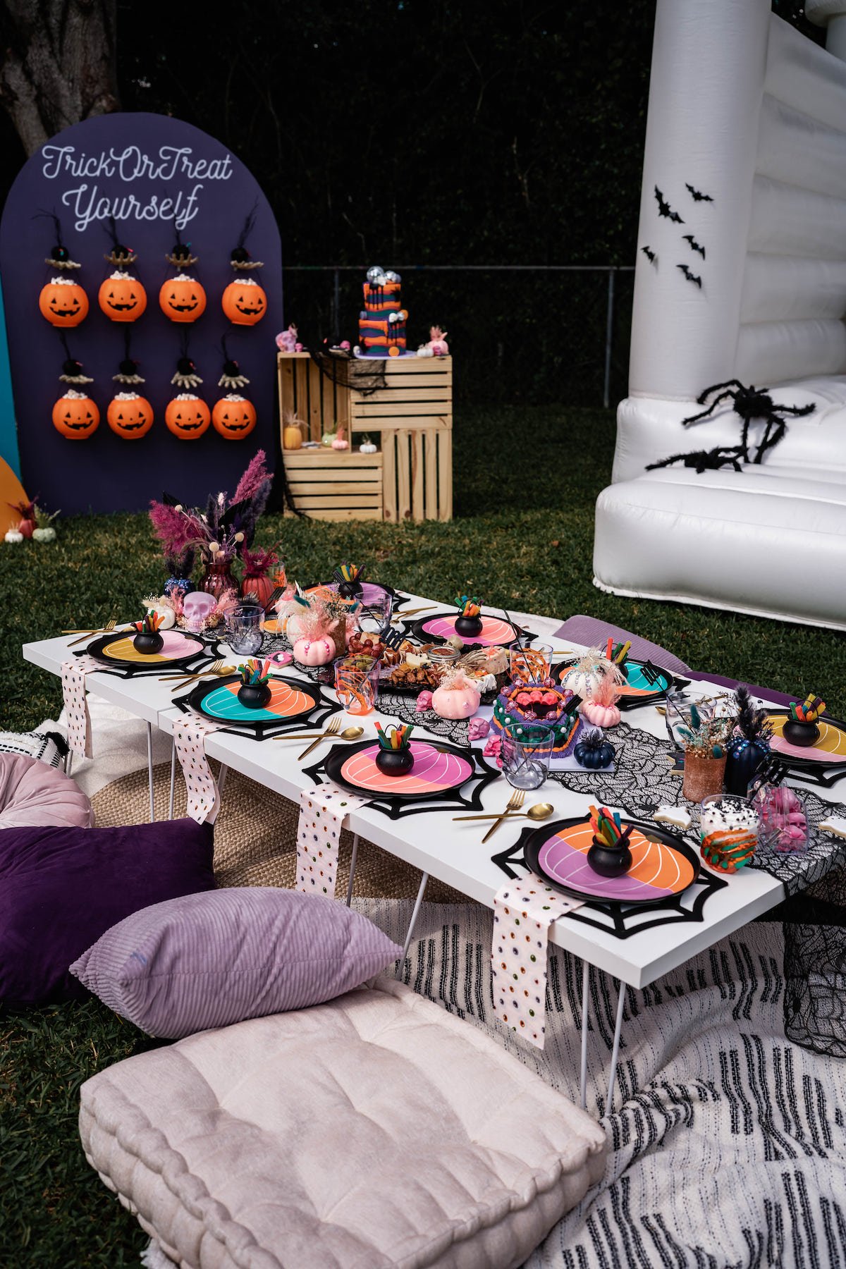 Colorful Halloween party table