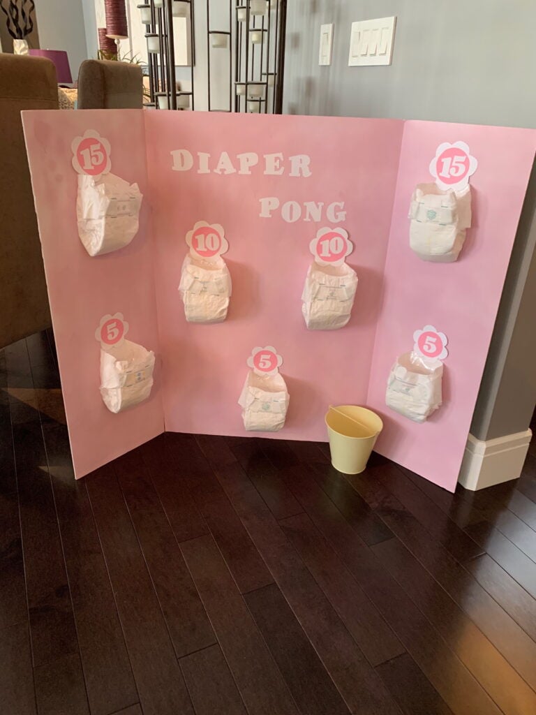 Diaper Pong Baby Shower Game