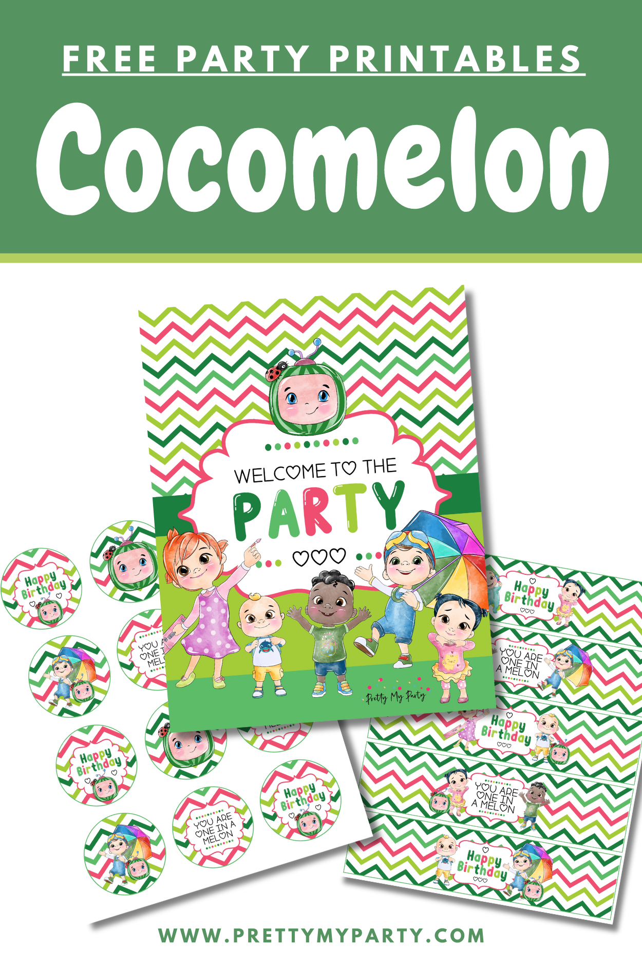 Free Printable Cocomelon water bottle labels