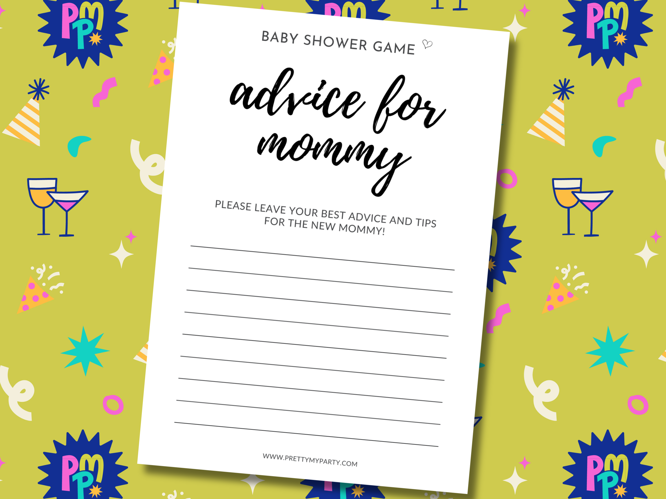 Advice For Mommy Free Printable Baby Shower Game on Pretty My Party