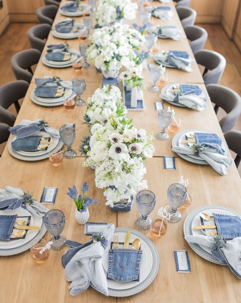 Blue Jean Baby - Baby Boy Shower Theme Tablescape