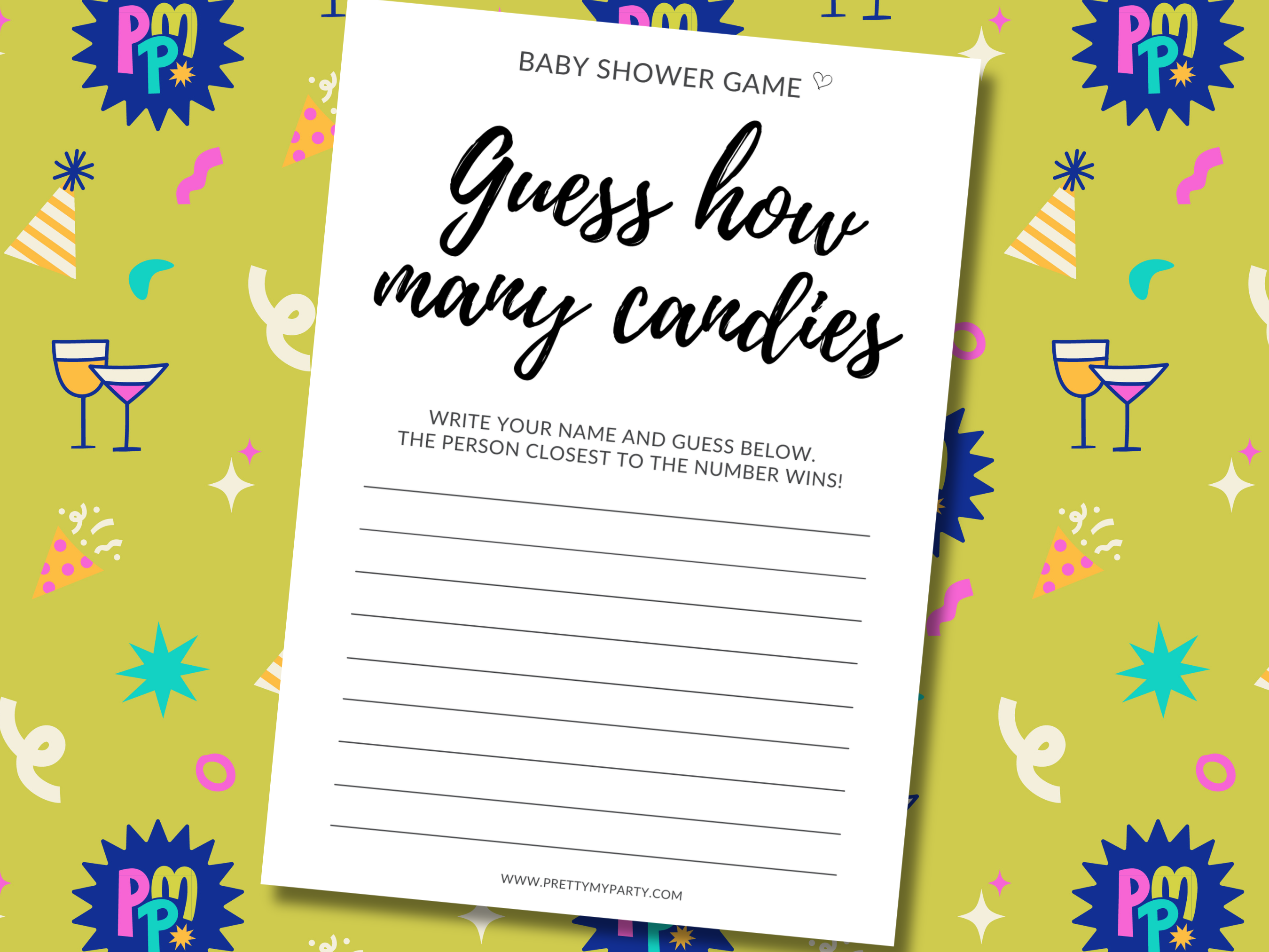 Guess the Candies Free Printable Baby Shower Game on Pretty My Party