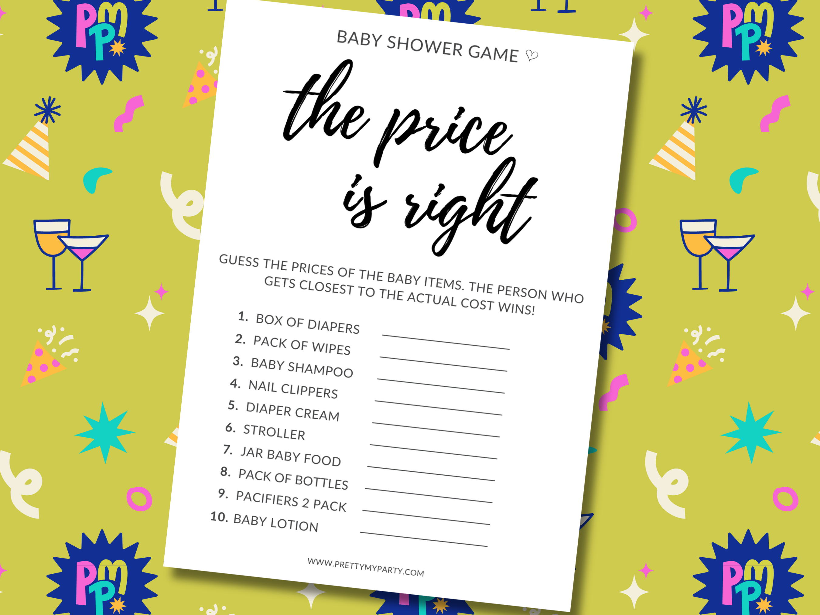 The Price Is Right Free Printable Baby Shower Game on Pretty My Party