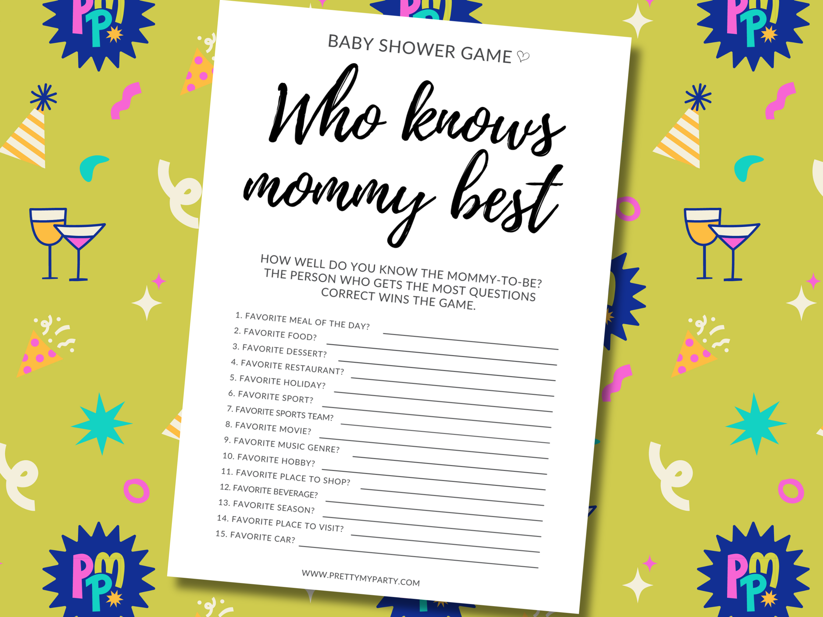 Who Knows Mommy Best Free Printable Baby Shower Game on Pretty My Party