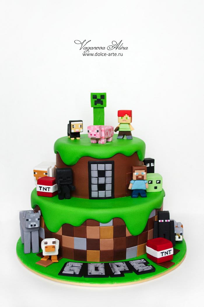 Minecraft Classic Block Cake