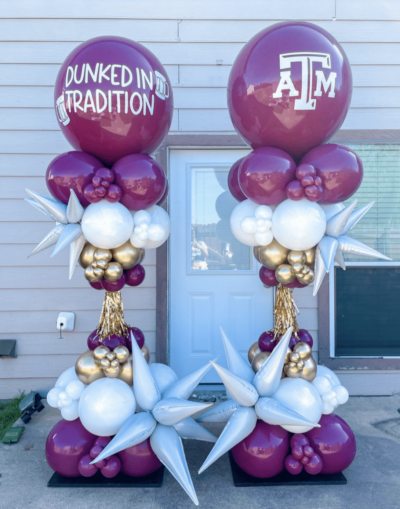 Graduation party balloon columns