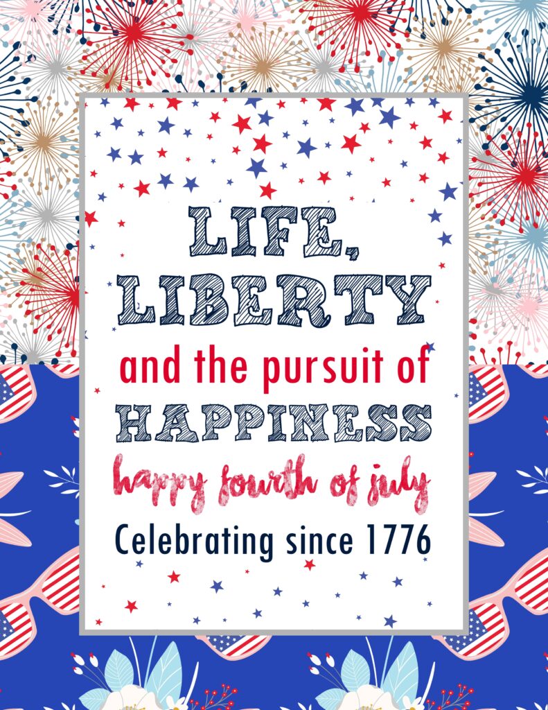 Free Fourth of July Printable Sign for your party on www.prettymyparty.com