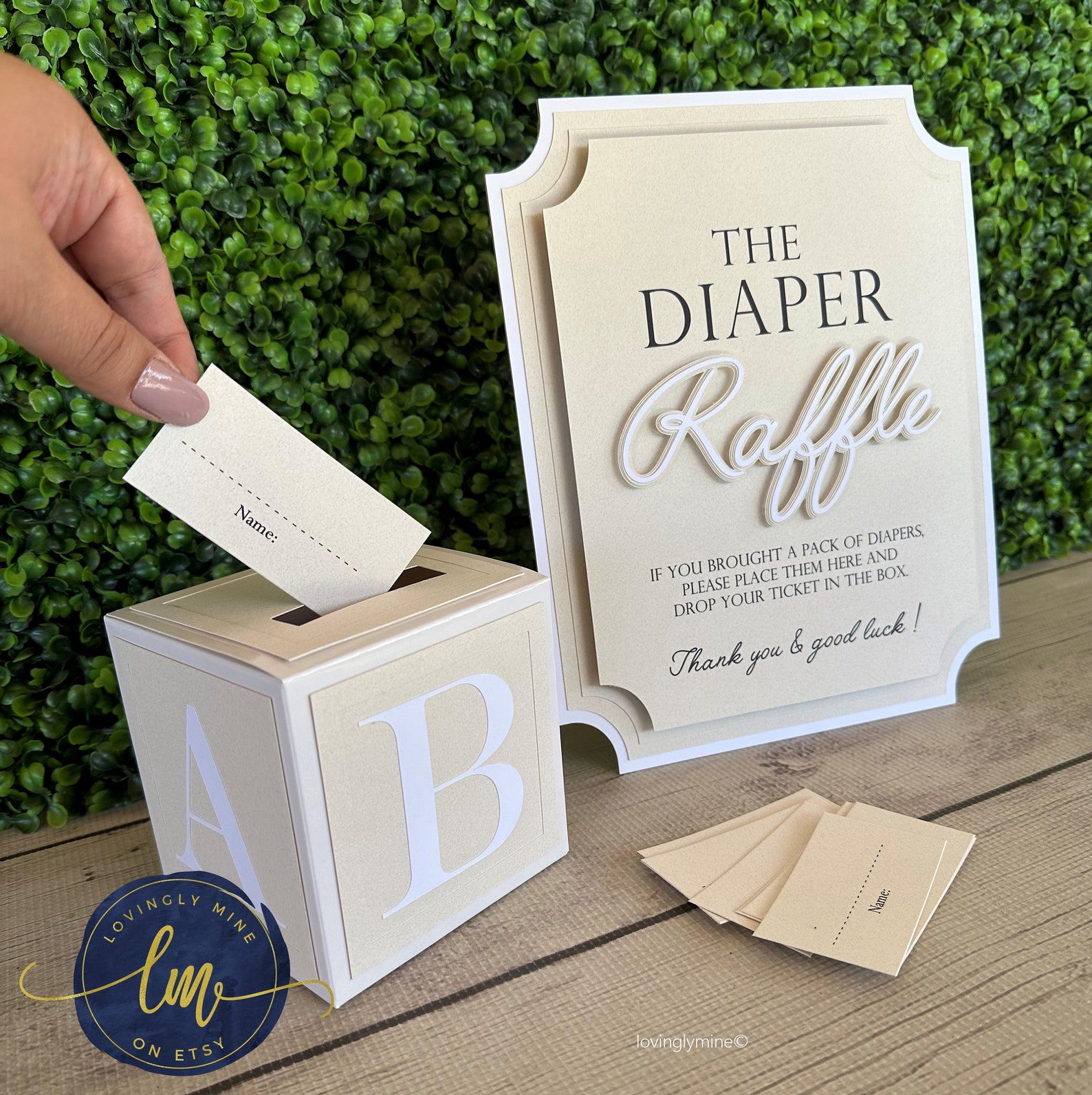 Diaper raffle game kit