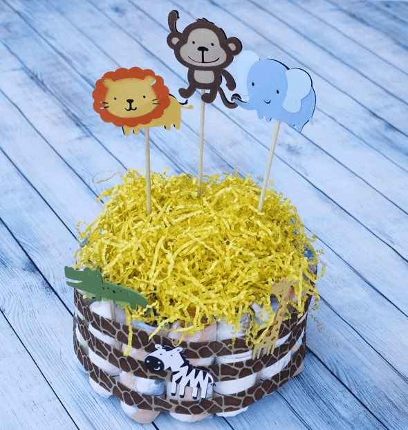 DIY mini diaper cake