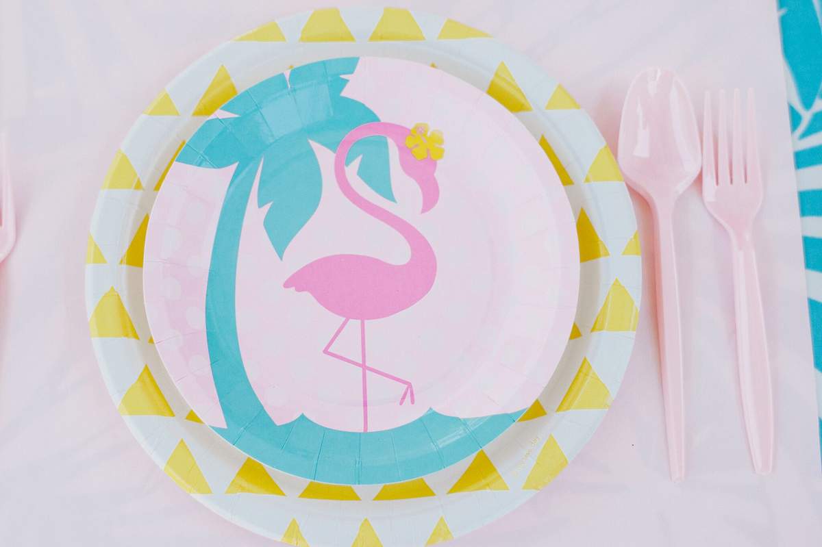 Pink Flamingo Party Plates