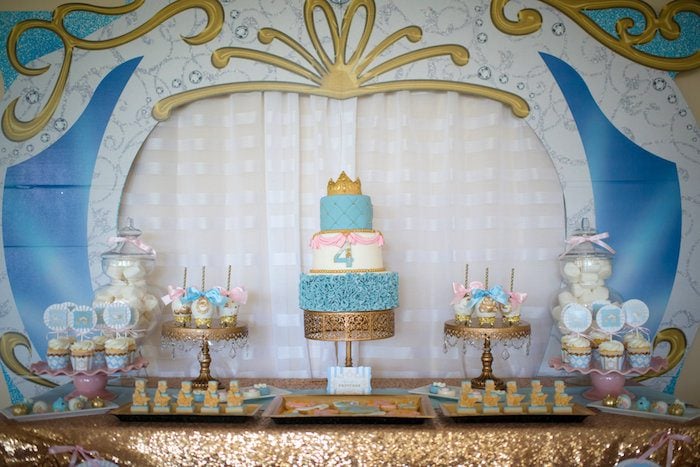 Cinderella Party Desserts on a carriage dessert table
